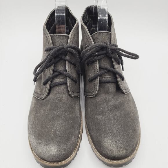 Cliffs by White Mountain Distressed Gray Canvas Lace Up Chukka Booties Size 10M - Picture 5 of 13